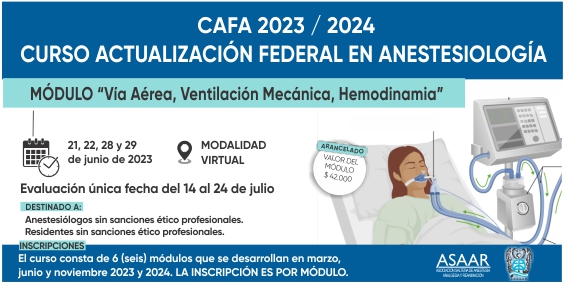CURSO CAFA 2023 – Actualización Federal en Anestesiología