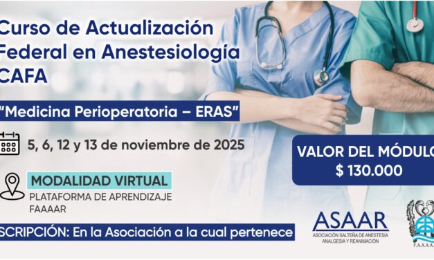 CURSO DE ACTUALIZACION FEDERAL EN ANESTESIOLOGIA. CAFA